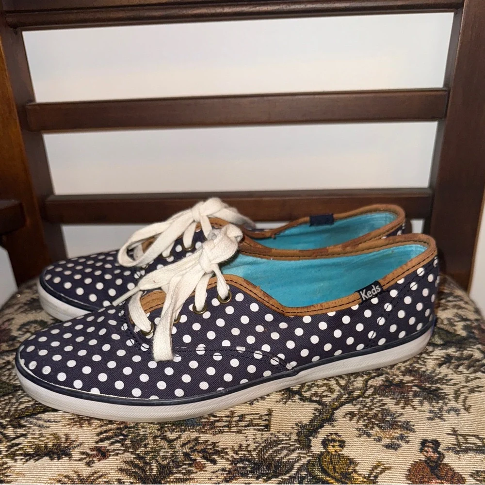 👟 Women’s Keds Champion Polka Dot Sneakers | Navy & White | Size 6.5